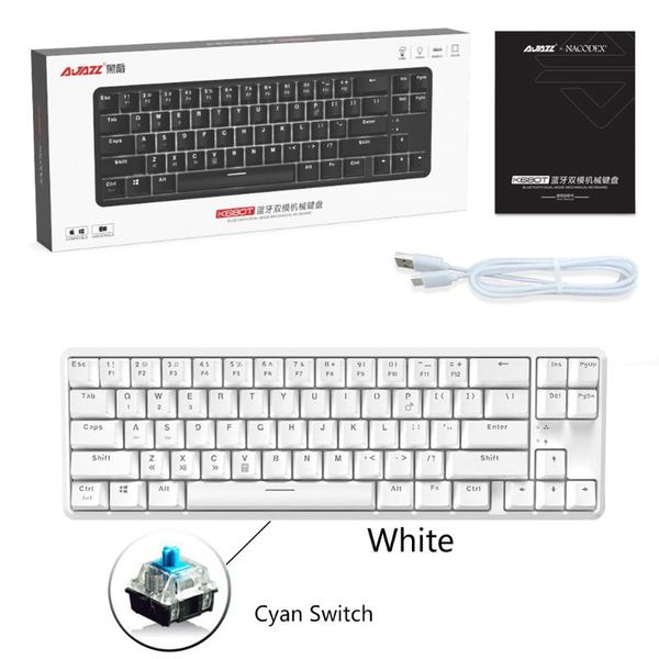 

wired bluetooth 68 keys with anti-ghosting design mechanical keyboard for ajazz