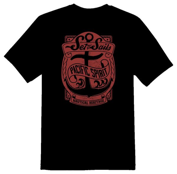 

set the sails anchor sailing black or white tee shirt