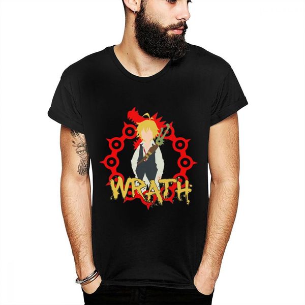 

round neck wrath classic t shirt meliodas seven deadly sins t shirt custom tee shirt for male casual camiseta cartoon