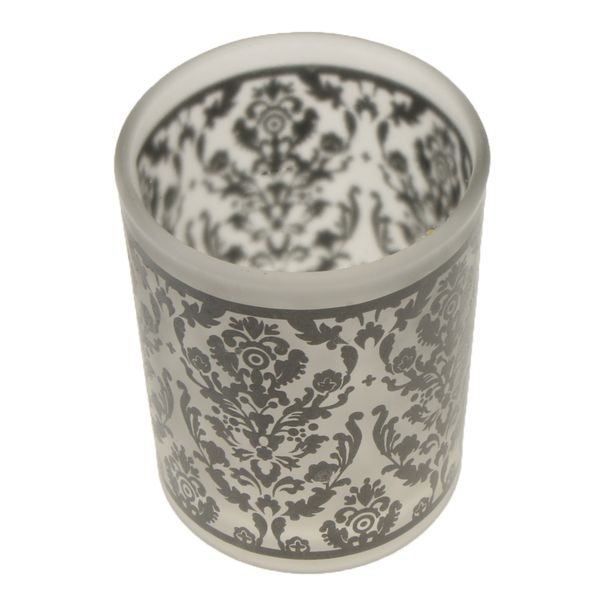 

vintage black floral glass tea light candle holder christmas party favors