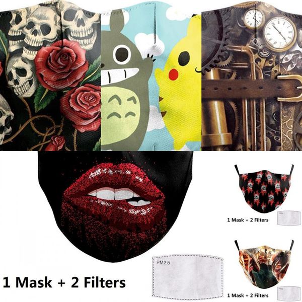 

print face anti big mouth fabric masks unicorn mouth cover reusable protection dust ohd6