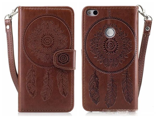 

flip cover for huawei p8 lite case luxury embossed leather dreamcatcher peacock for huawei p8 lite 2017 flip cover case