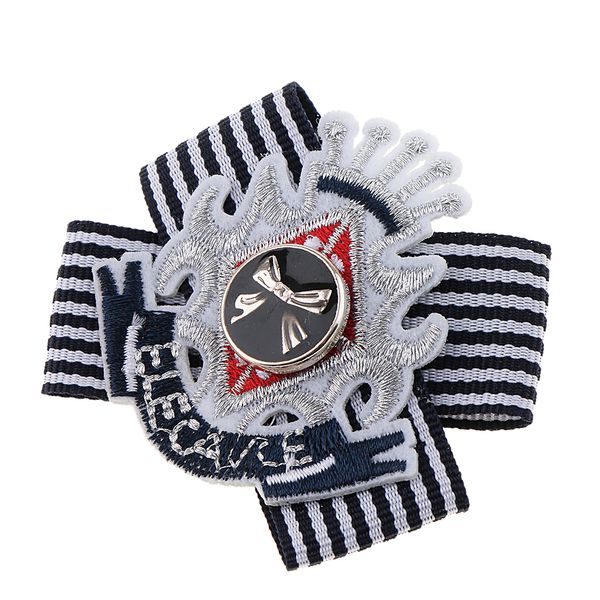 

navy wind stripes crown brooch school uniforms corsage clothing accessories, Gray