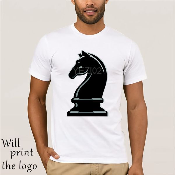 

pezzo degli scacchi cavaliere nero degli uomini di modo t-shirt del fumetto di stampa casual manica corta in cotone tessuto
