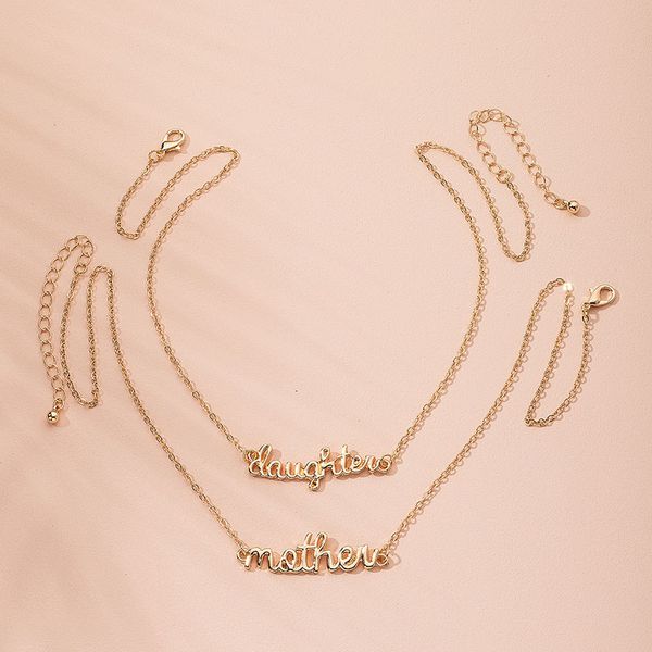

ins new gold chain daughter month baby girl angel letters necklace korean fashion chic jewelry necklaces, Golden;silver