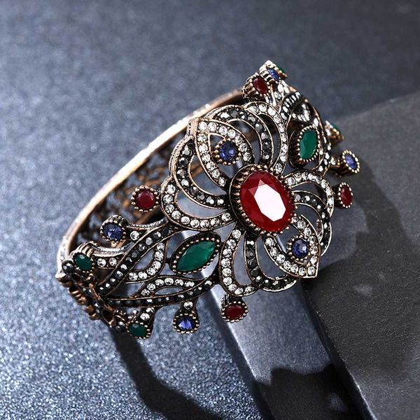 

bangle joyme brand designer crystal bracelets bangles love big for women ladies retro gold hand jewelry, Black