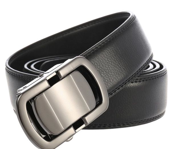 

novel automatic buckle belt for men cowskin genuine leather business men's belt 3.5cm width with size 150 160 170 180 190 200cm, Black;brown