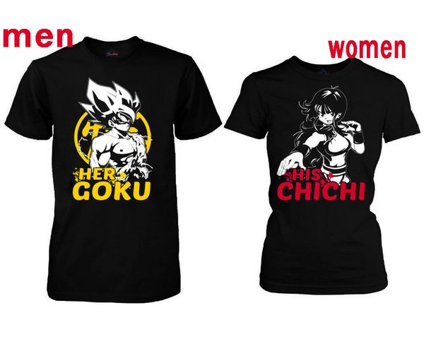 

her goku his chichi couple matching t-shirts. dbz love fans cute matching 2019 summer men's tees nerd t shirts