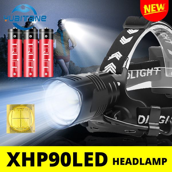 

headlamps powerful 300000 lm xhp90.2 led headlight xhp90 high power head lamp waterproof torch usb 18650 rechargeable battery