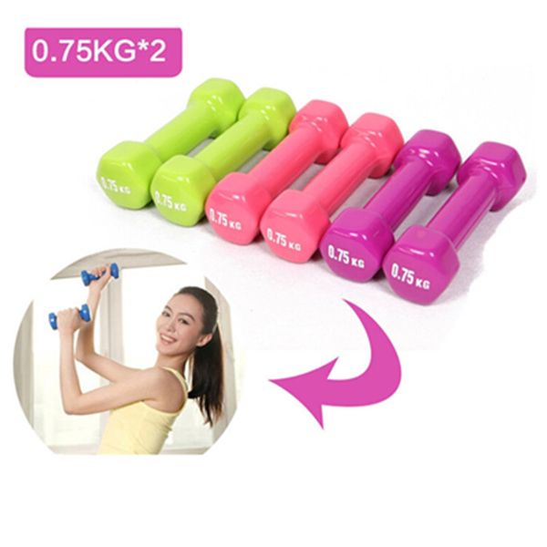 

woman small dumbbell dip color yoga thin arm dedicated convenient and portable multicolour home fitness sports equipment 0.75kg
