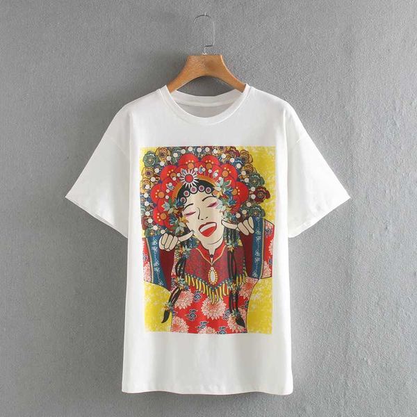 

2020 new women basic o neck short sleeve fun print casual t-shirt female leisure knitted t shirt chic t611, White