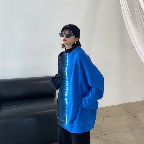 

autumn spring women cool blue black japan style hoodies hip hop sweatshirts harajuku new fashion kpop punk pullovers
