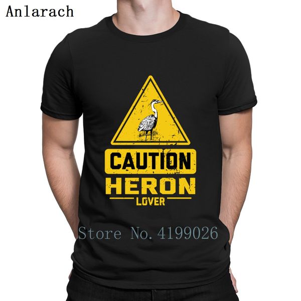 

caution heron lover t shirt crew neck fashion spring design standard fit cotton shirt