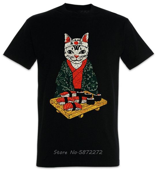 

sushi cat lover tshirt кошки любовь японии fun fish катце katzen liebe sucht урожай tshirt мужчины хлопок тис топы