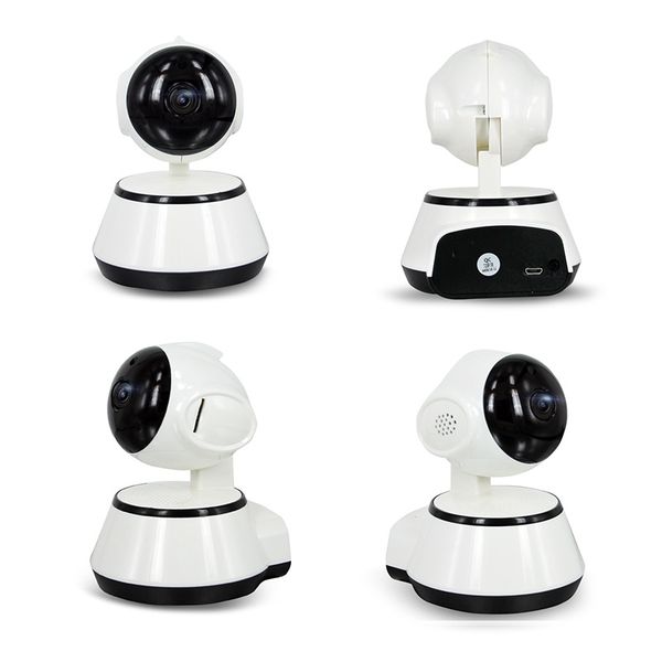 

pan tilt wireless ip camera wifi 720p cctv home security cam micro sd slot support microphone & p2p app abs plastic