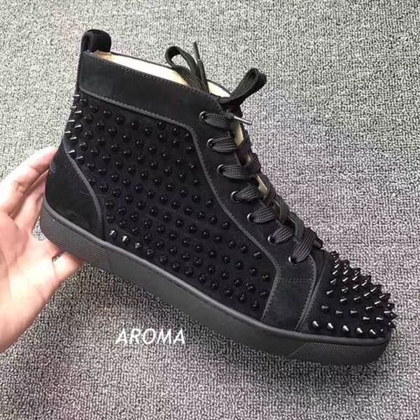 

Designer Fashion Louboutincl Black Suede All Nail High Top Shoes c-lGMVV