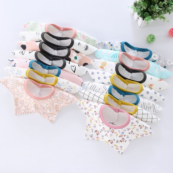 

hair accessories born cotton waterproof bib round star shape printted color saliva towel baby supplies wholesale kids stuff, Slivery;white
