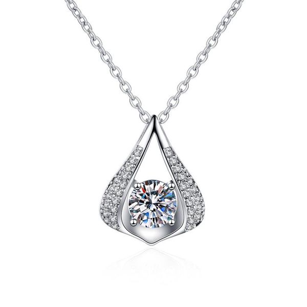 

новая мода белое золото гальваническим cz циркон водослива подвеска ожерелье для женщин круглый cz ожерелье кристалл свадебные, Silver