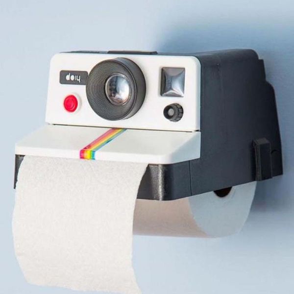 

toilet paper roll holder creative retro polaroid camera shape tissure box holder bathroom tissue towel rack wall mounted t200425