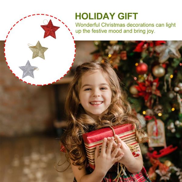 

18pcs pendant fashion shiny reusable hanging decor star for christmas tree chrisrmas decor home