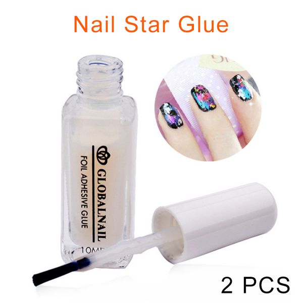 

nail gel 2 pcs foil adhesive glue for starry sky sticker transfer uv 669, Red;pink