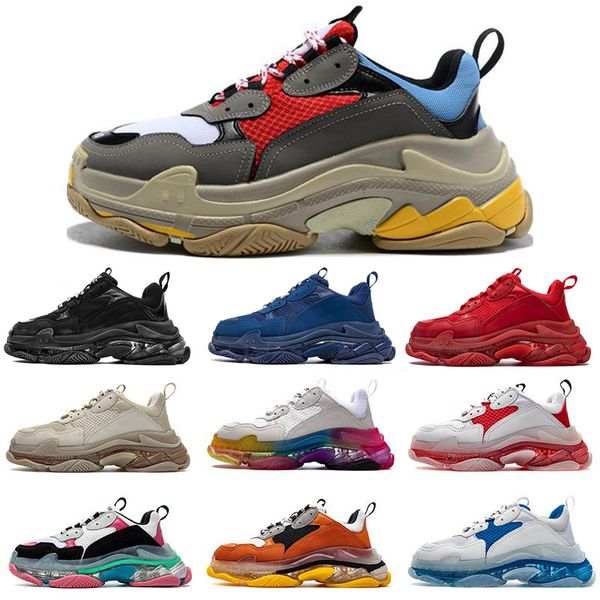 

casual comfortable shoes 17fw triple s designer shoes paris low old dad balanciaga mixed colors thick heel sneakers, Black