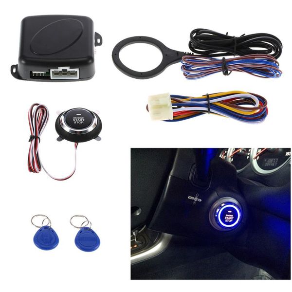 

auto car alarm push button start sengine starline rfid lock ignition switch keyless entry system starter anti-theft system