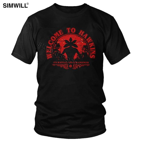 

summer latest men t shirt welcome to hawkins tees short sleeved stranger things demogorgon t-shirt cotton harajuku fashion