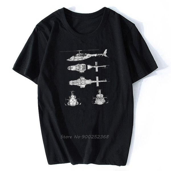 

airwolf helicopter blueprint mens t shirt 80s tv series american military film pre-cotton tee shirt for men tshirt