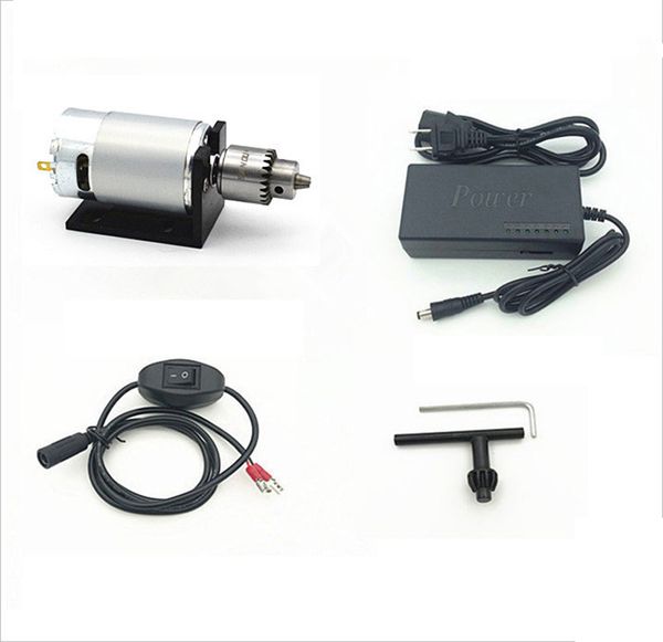

lathe press 555 motor with miniature hand drill chuck and mounting bracket dc motor dc 12-24v jto 0.3-4mm