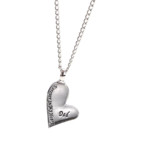 

dad forever in my heart' urn pendant memorial keepsake necklace jewelry, Silver
