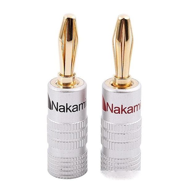 

connectors new 24 pcs 24k gold nakamichi speaker banana audio jack connector plug & connectors