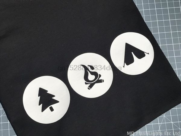 

summer bushcraft design casual nero t-shirt a girocollo campeggio tee shirt