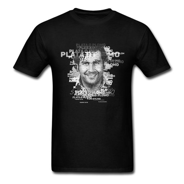 

plata o plomo t shirt custom short sleeve men's clothes summer car-styling cotton 3xl pablo escobar men shirts