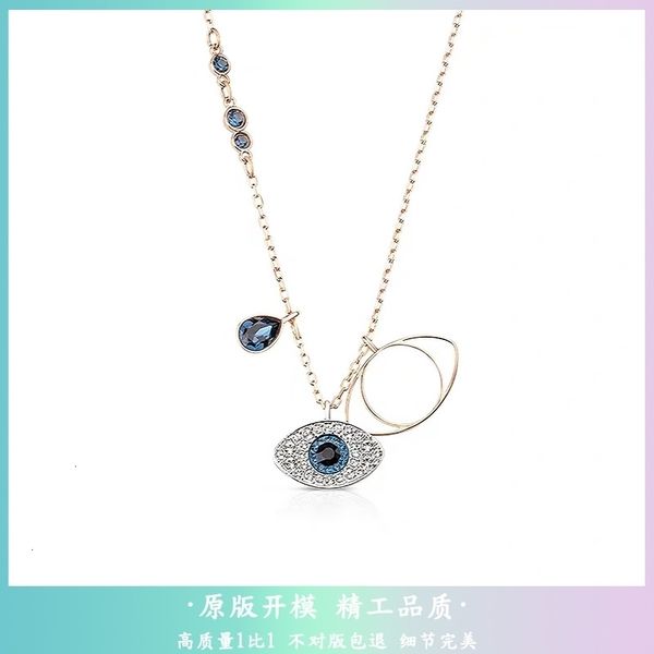 

swarovski, хрустальный глаз охранник ожерелье женской моды изысканного все-матч чокеровщик подарка для подруги, Silver