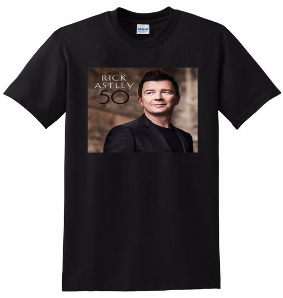 

rick astley t shirt 50 vinyl cd cover tee small medium large or xl