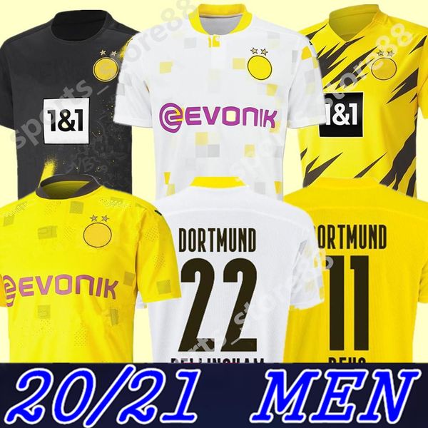 

20 21 haaland reus soccer jerseys 2020 football shirt set bellingham sancho reus hummels brandt maillot de foot men kids kit uniforms, Black