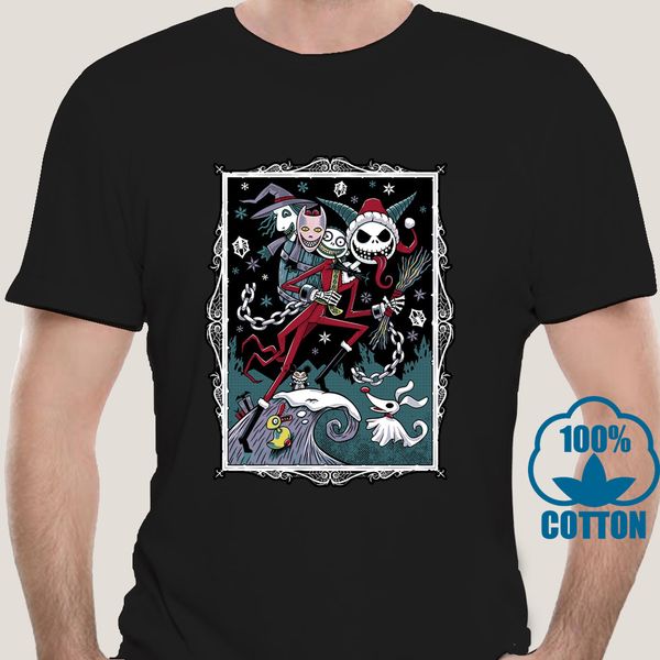 

3530a jack vom krampus the nightmare before christmas jack sally black t-shirt s-3xl casual printing tee shirt
