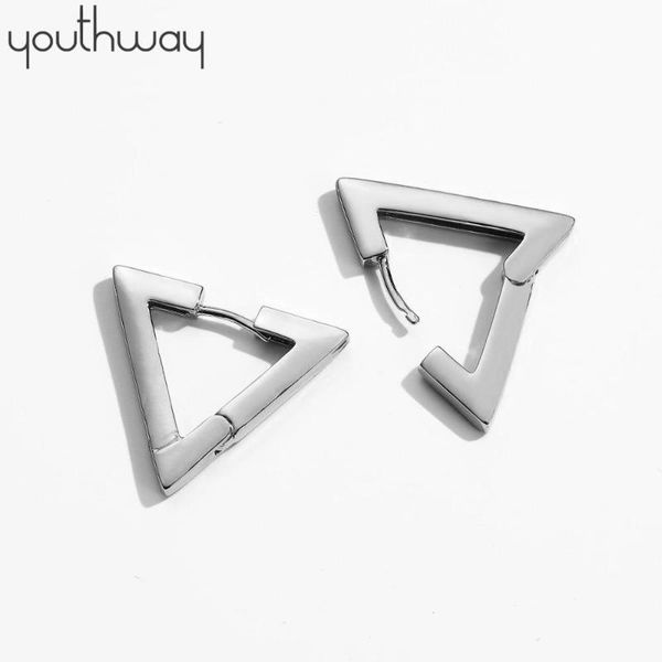 

creative triangle stud earrings for women vintage fashion punk jewelry male geometric silver color hip hop earring ear studs, Golden;silver