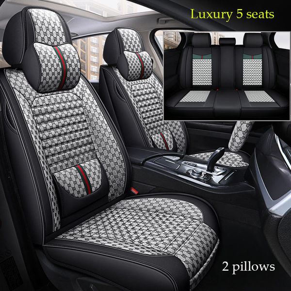 

luxury pu leather 1set car seat covers for toyota corolla camry rav4 auris prius yalis avensis suv auto interior accessorie 5seats (gray)
