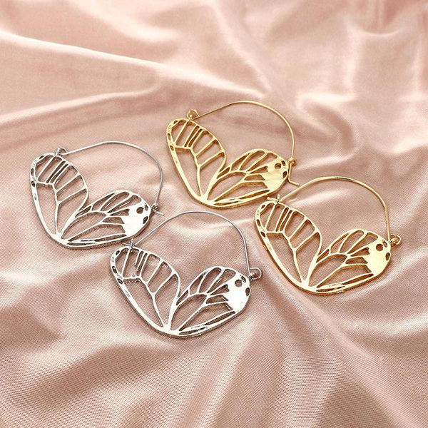 

hoop & huggie womens irregular geometric earrings butterfly earring hollow heart ladies costume jewellery metal, Golden;silver