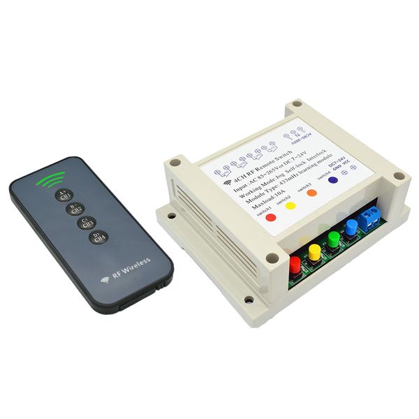 

4 key 4 channel 433mhz wireless remote intelligent switch controller