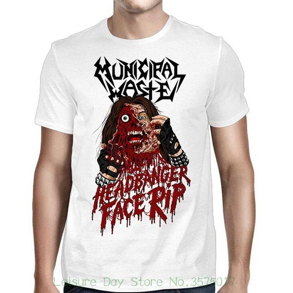 

short sleeves 100% cotton jsr municipal waste men headbanger t-shirt white