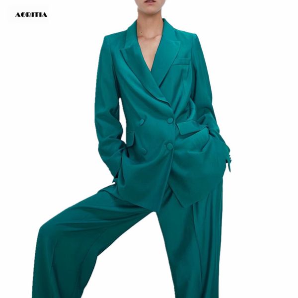 

women's suits & blazers 2021 women lake green blazer long-sleeve and jackets blaser, White;black