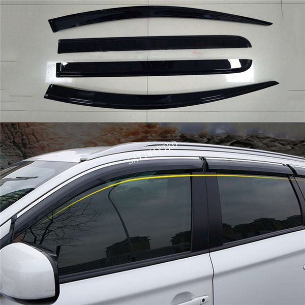 

car covers 4pcs rain window visor weather shields guards for mitsubishi triton mq 2021-18 deflectors wind vent