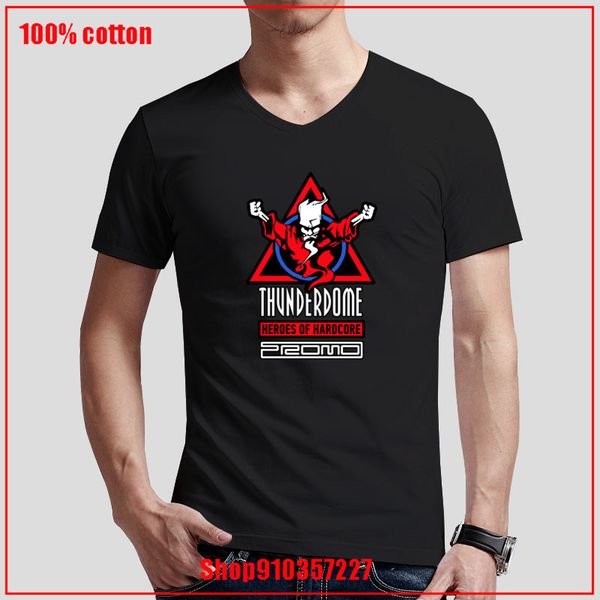 

thunderdome heroes of hardcore and dj promo t shirt v-neck men funny design fashion tshirt homme cotton soft hipster camiseta us
