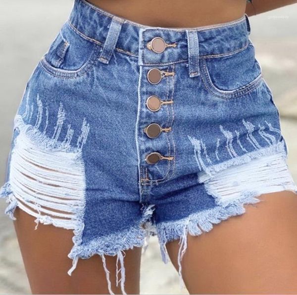 

demin shorts summer woman high waist button ligth washed short women fashion casual clothes womens tassel hole, White;black