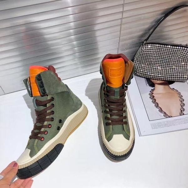 

summer 2020 the latest chunky flats and casual sneakers with nylon splice for high-women's sneakers, Black