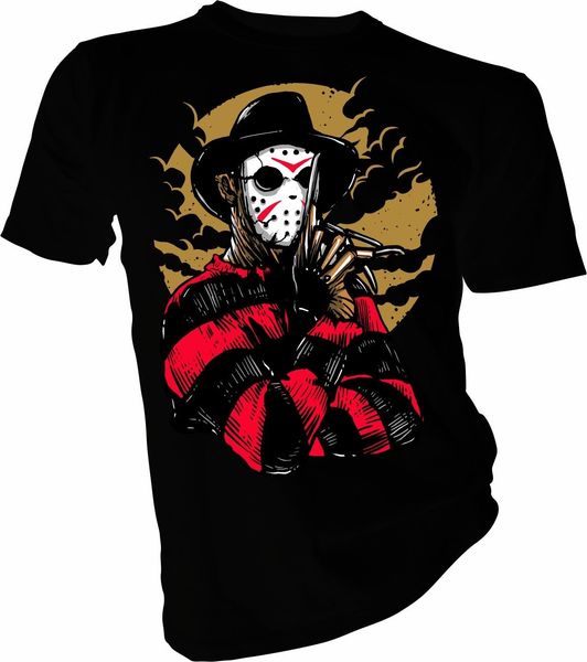 

freddy vs jason, halloween, friday the 13th, horror & kids t-shirt gift print t-shirt,hip hop tee shirt,new arrival tees