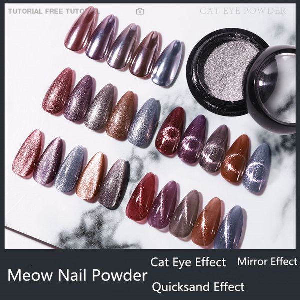 

nail glitter 0.2g meow powder cat eye a box magnet wide cat's mirror pigments quicksand dust manicure decoration, Silver;gold